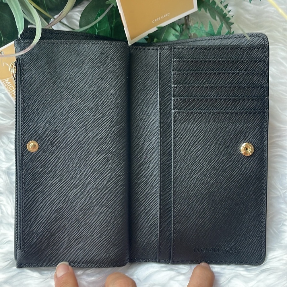 Brand New Michael Kors Genuine Leather Black Large Top Zip Continental Wallet - Picture 9 of 14